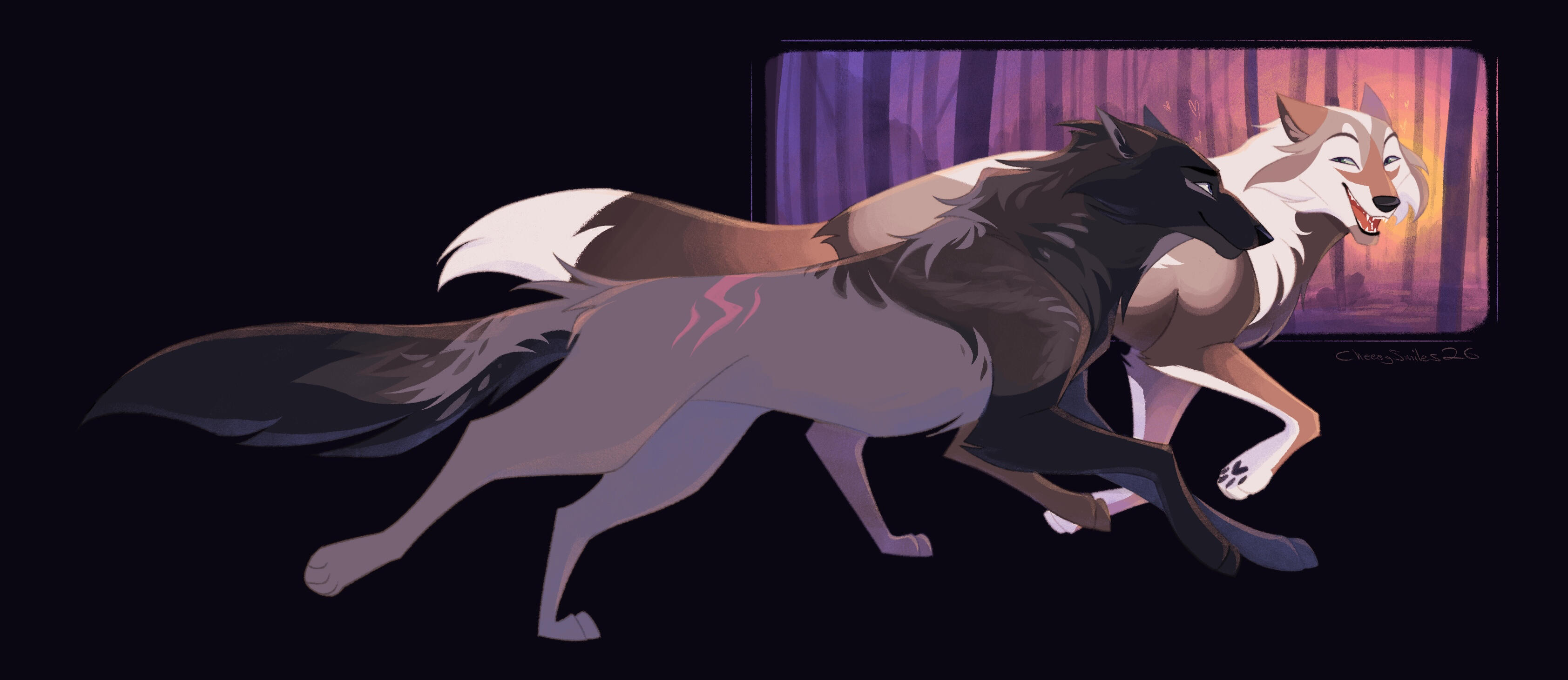 Wolf couple - interpretation of @hurricaneflower44’s (deviantART) characters