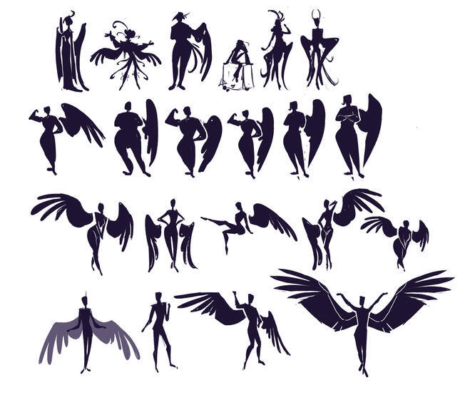 Character silhouettes
