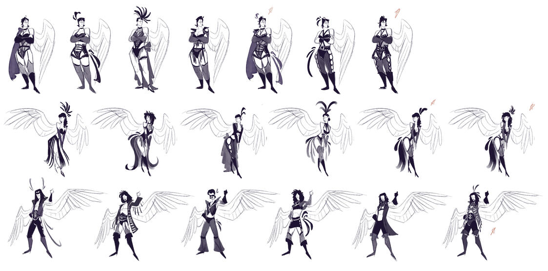 Outfit exploration sketches