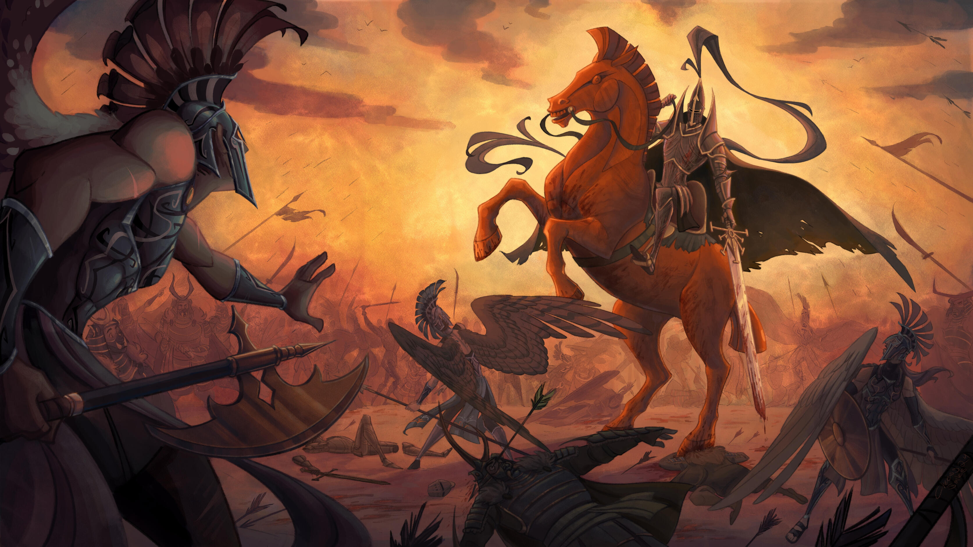 Concept painting - "War & the Red Horse”