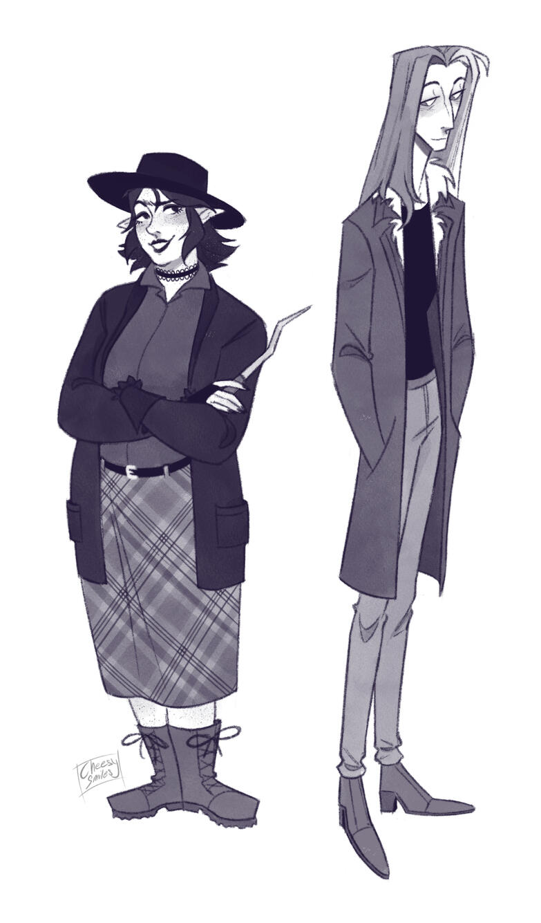 Reinterpretation of @winterfoxo’s characters